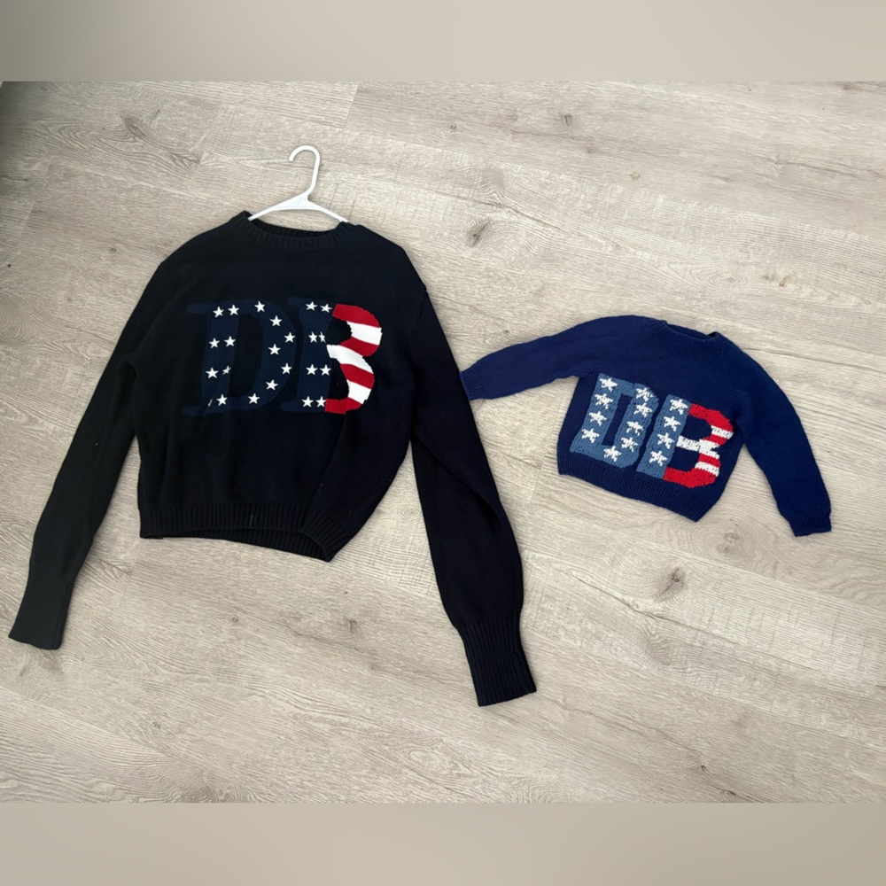 Kids Navy and Red Star Sweater Set